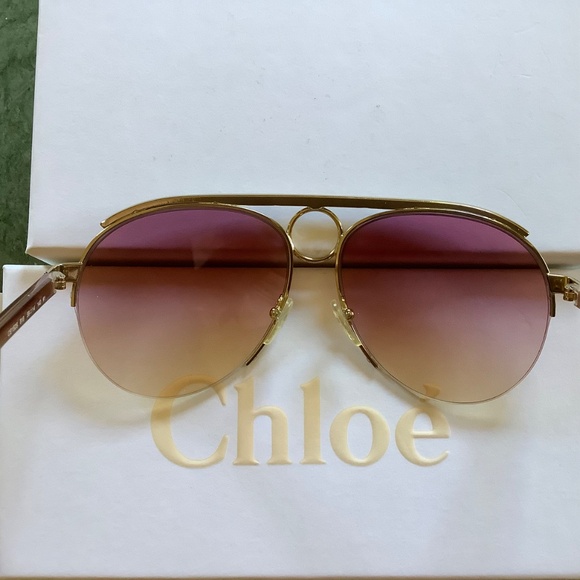 Chloe Gold and Pink Sunglasses main image 9
